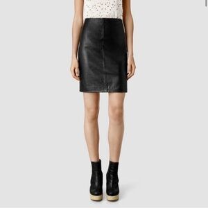 All Saints Womens Lucille Genuine Leather Skirt